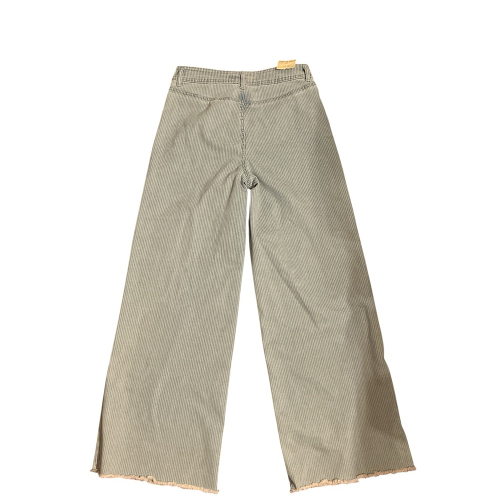 Banjara Denim Striped Wide Leg Jeans with distressed hem for Women - Picture 6 of 7